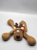 Hallmark Brown Reindeer Plush Stuffed Animal Toy Small Christmas Laying Flat
