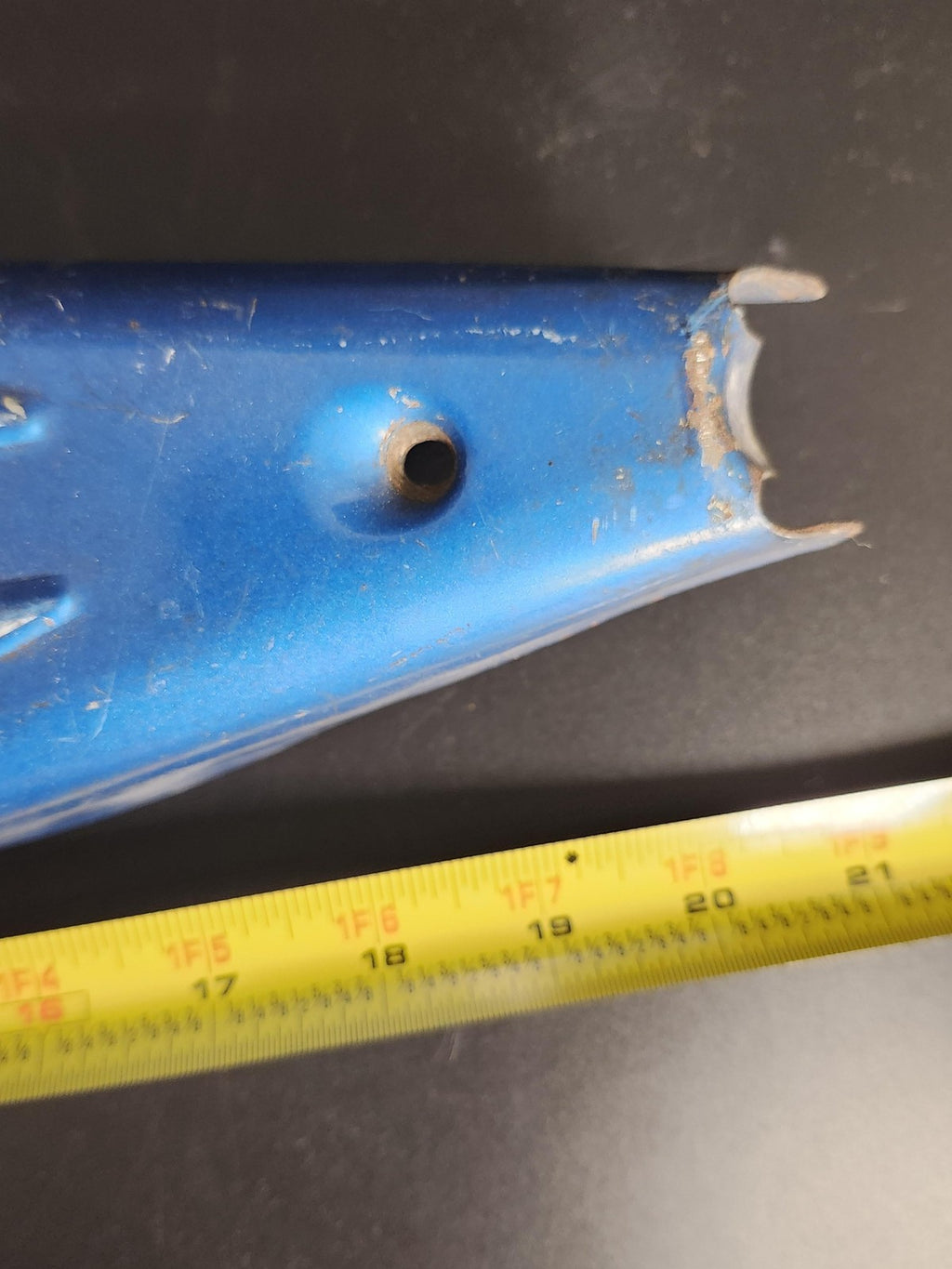 Vintage Blue Bicycle Chain Guard 20 In Metal Cruiser City Bike Retro Chainguard