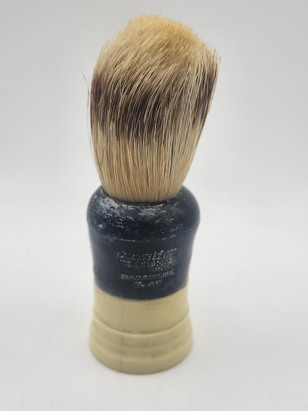 Vintage Cavalier K-40 Boar Bristle Shaving Brush Beige Plastic USA Sterilized