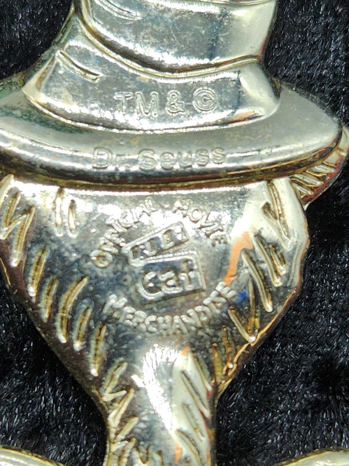 Vintage Dr. Seuss Cat In The Hat Brass Tone Ornament Decoration Hallmark Style
