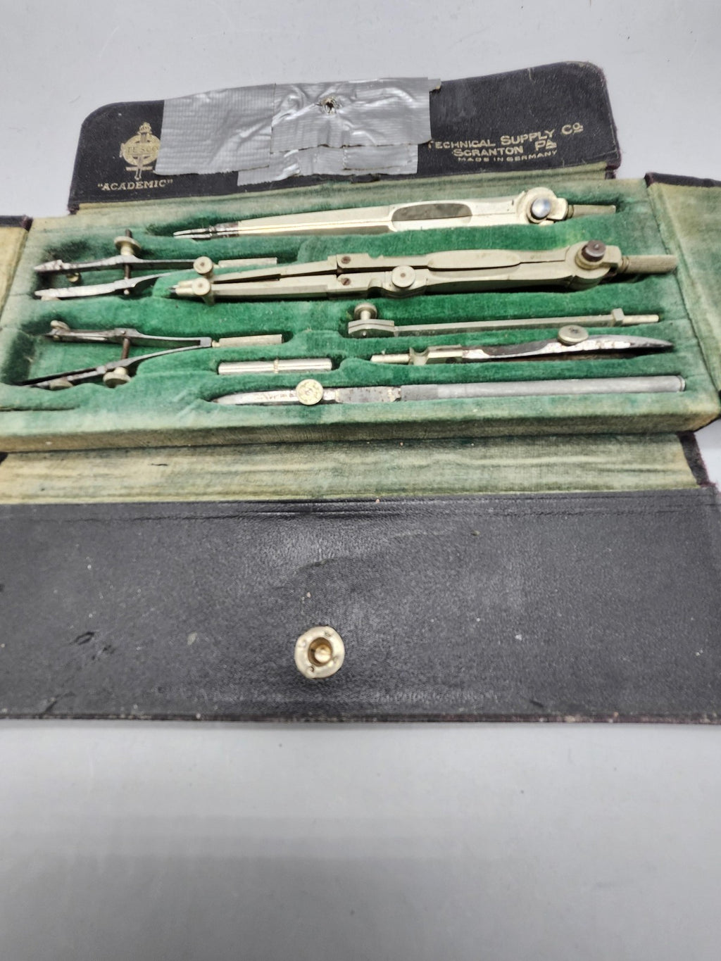 Vintage Technical Supply Co Academic 1062 Silver Drafting Compass Set Germany