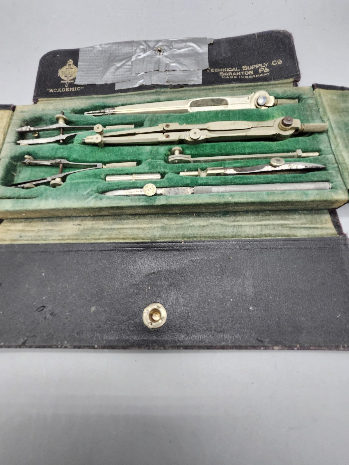 Vintage Technical Supply Co Academic 1062 Silver Drafting Compass Set Germany