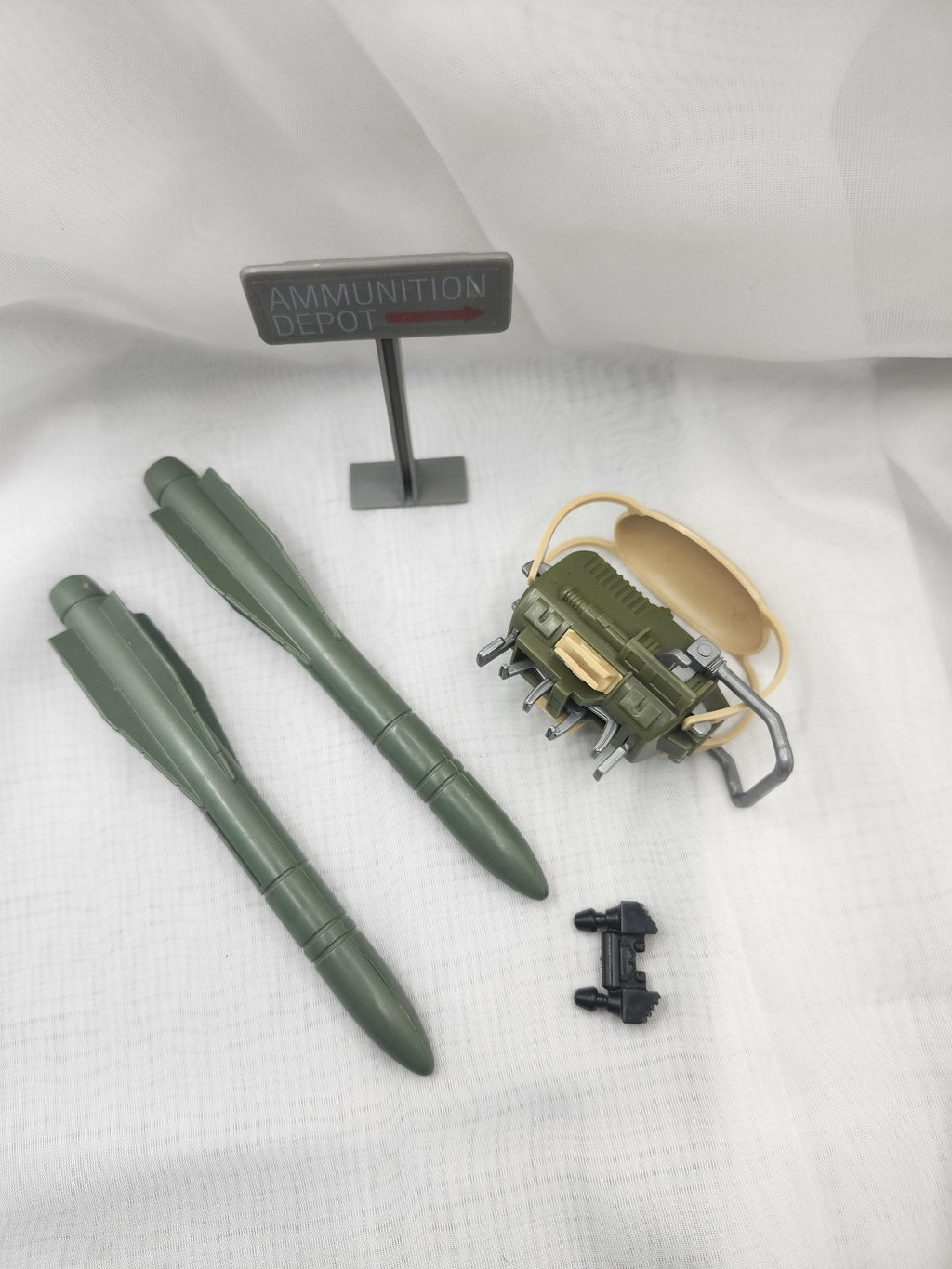 Military Ammo Depot Action Figure Accessories Mixed Lot Missiles Backpack Sign