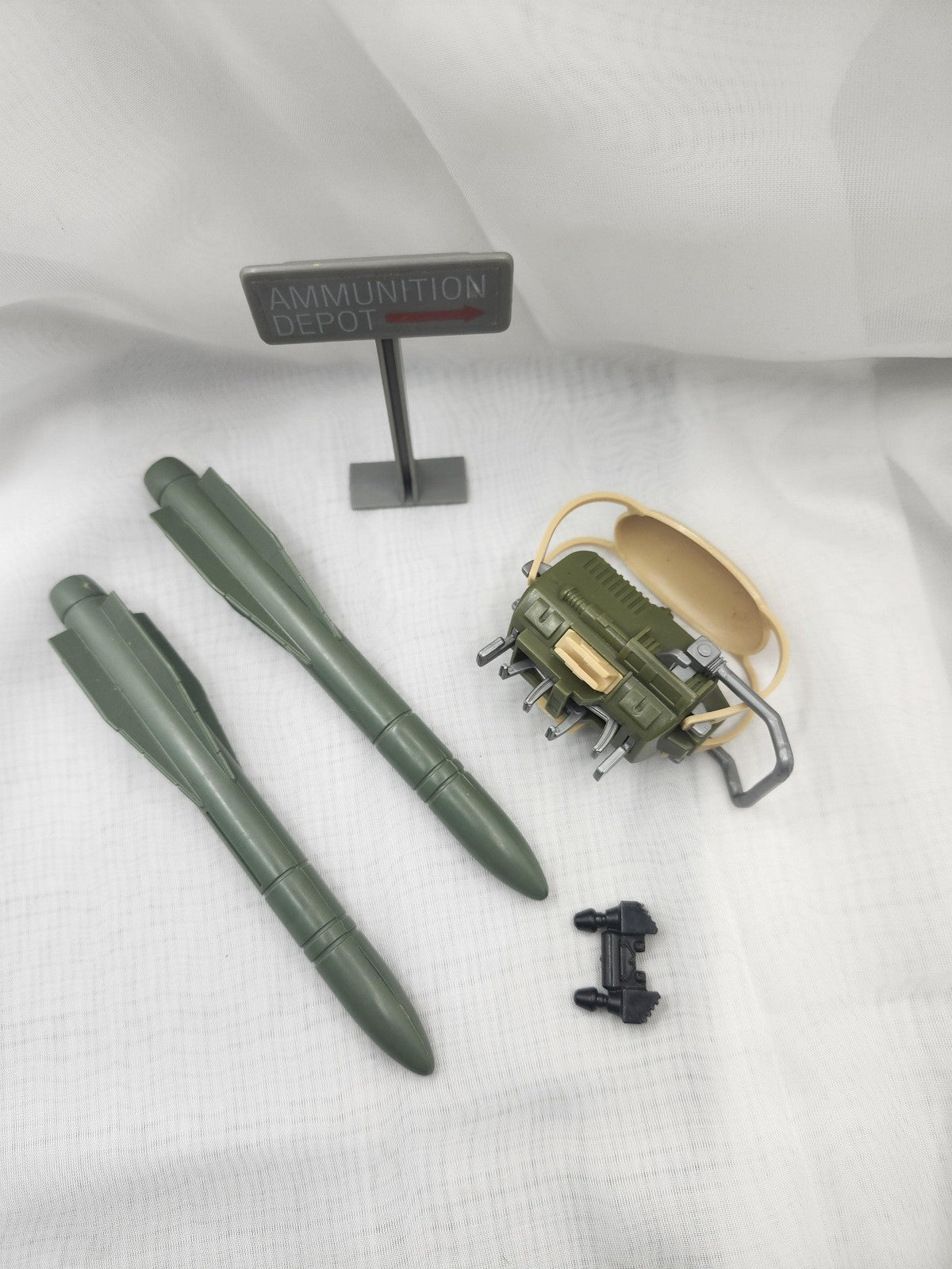 Military Ammo Depot Action Figure Accessories Mixed Lot Missiles Backpack Sign