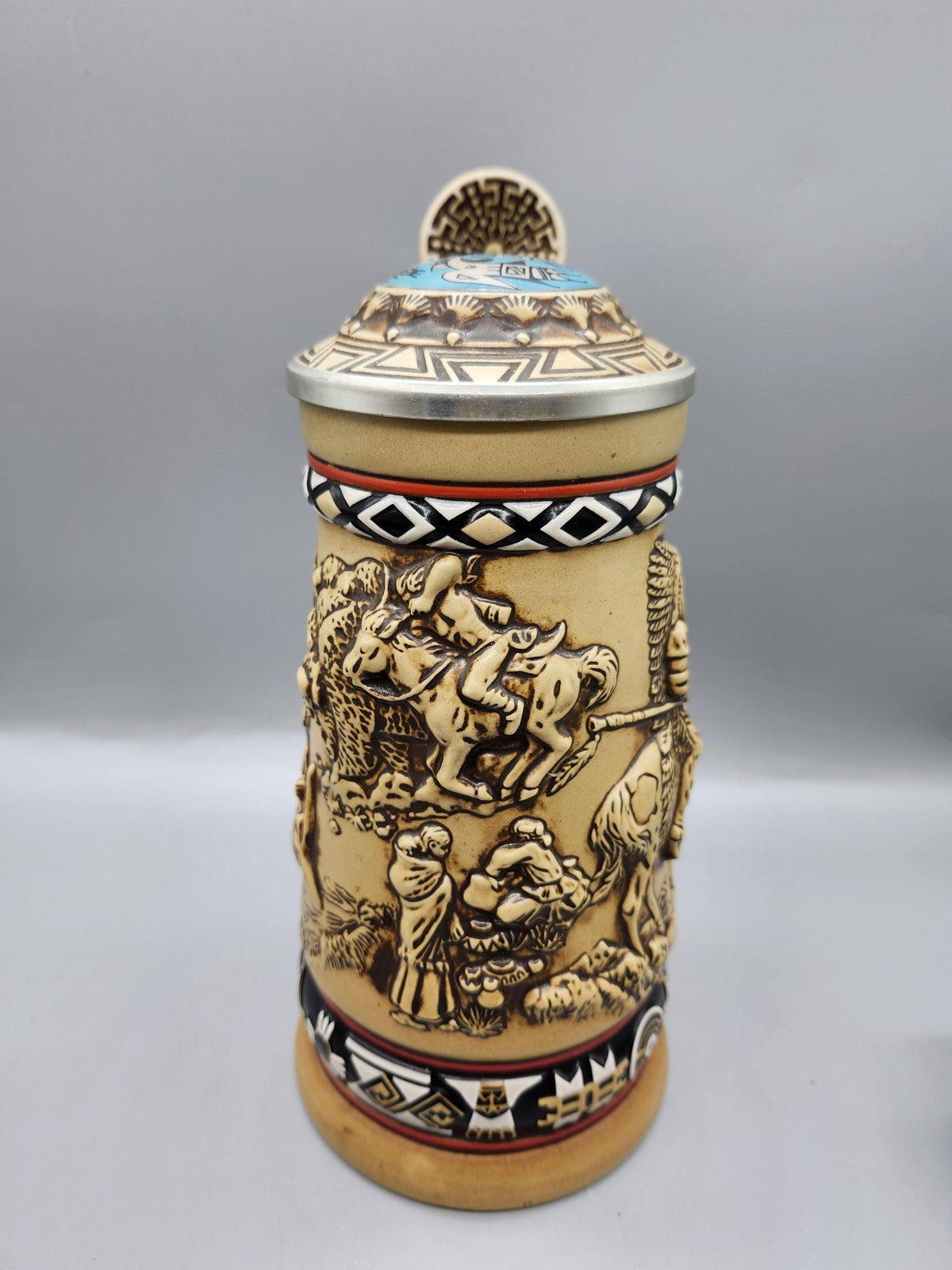Vintage Avon Indians Of The American Frontier Lidded Stein Ceramarte Brazil