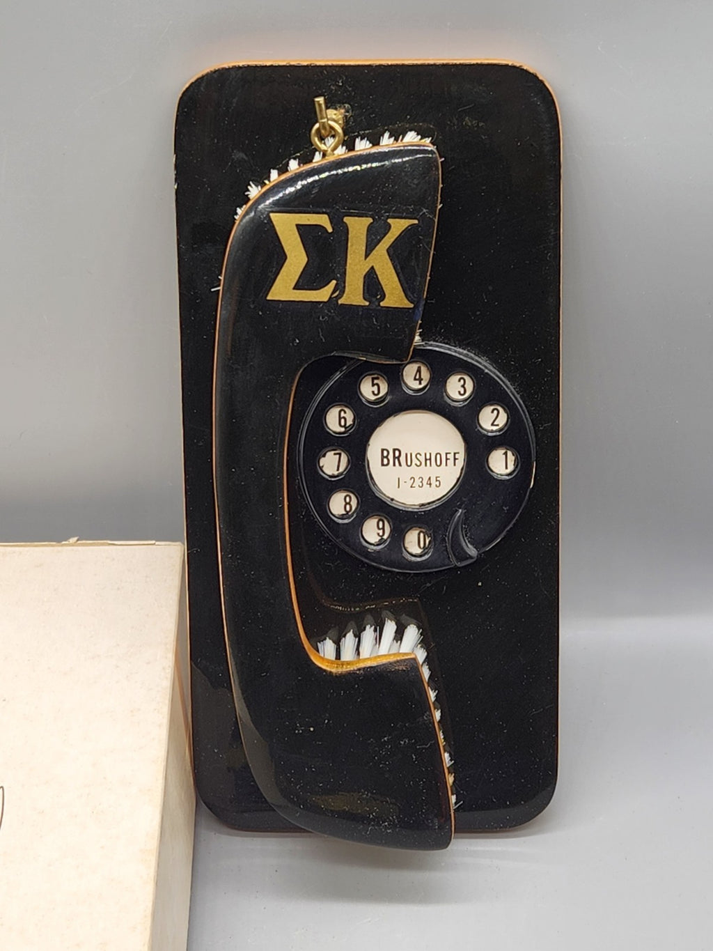 Vintage Sigma Kappa ΣΚ Rotary Telephone Brush Set Mid Century Vanity Clothes...