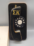 Vintage Sigma Kappa ΣΚ Rotary Telephone Brush Set Mid Century Vanity Clothes...