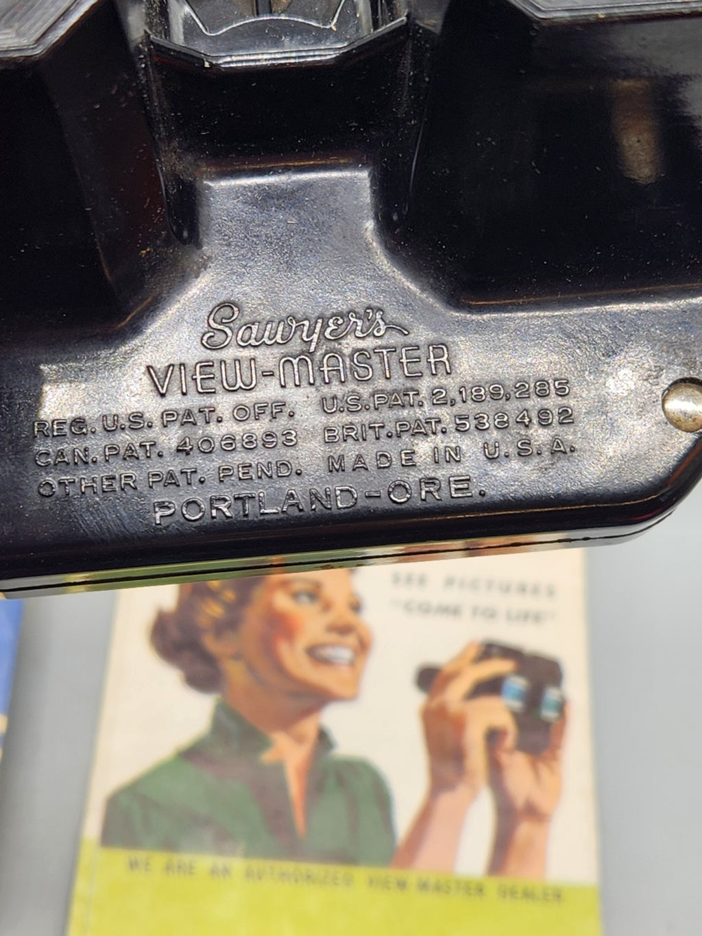 Vintage Sawyer's View-Master Viewer + Reels Lot 1950s Sam Sawyer Three Little...