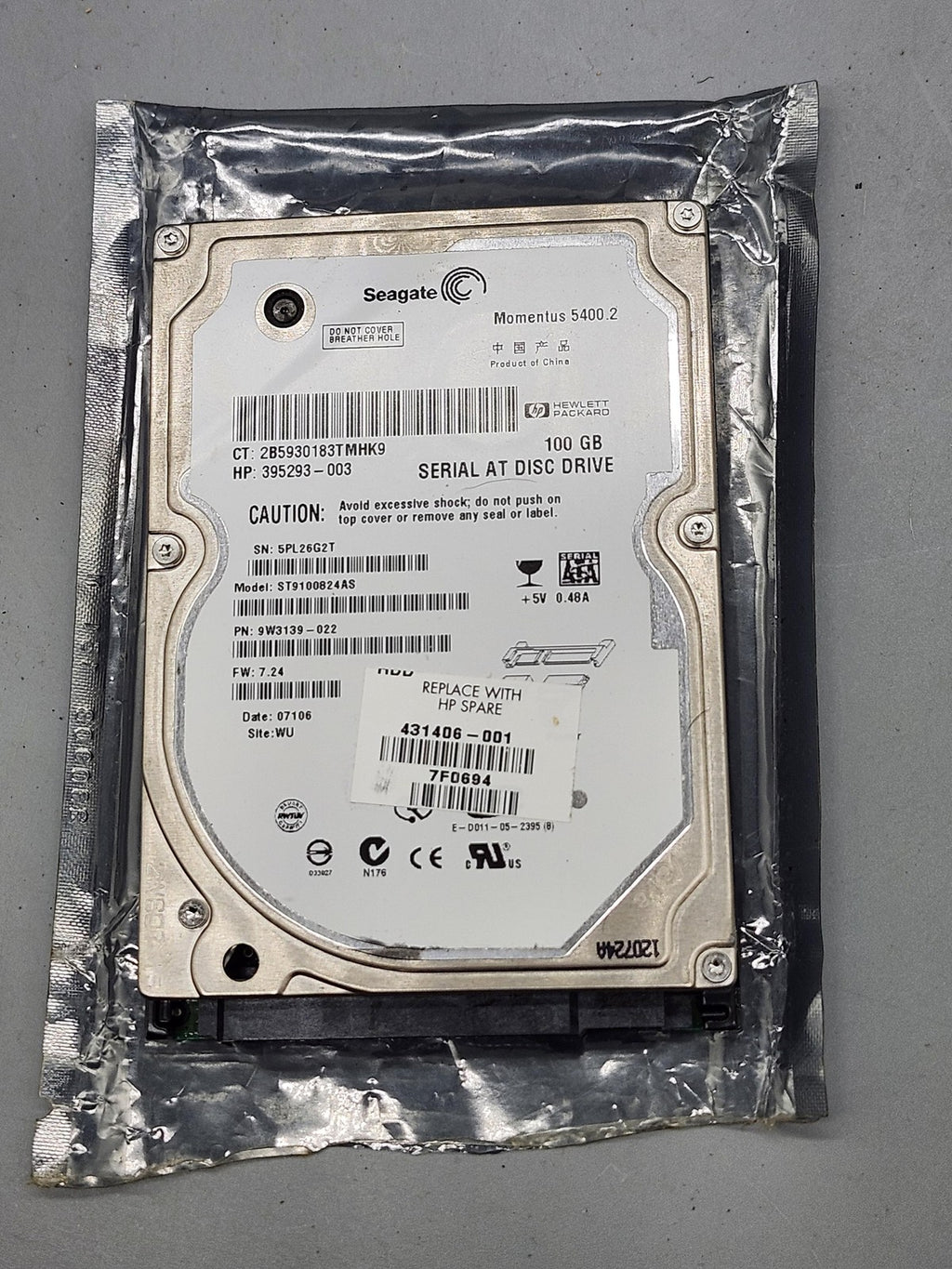Seagate Momentus 5400.2 100GB 2.5in SATA Internal Laptop Drive ST9100824AS