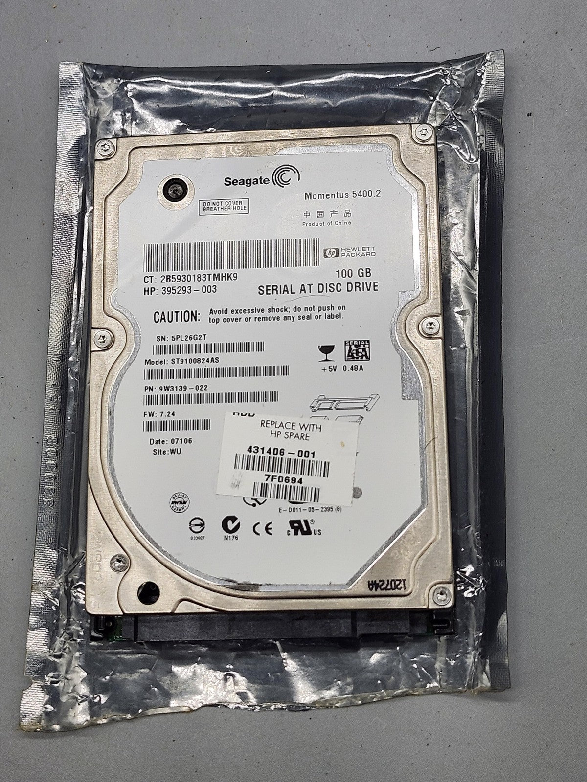Seagate Momentus 5400.2 100GB 2.5in SATA Internal Laptop Drive ST9100824AS
