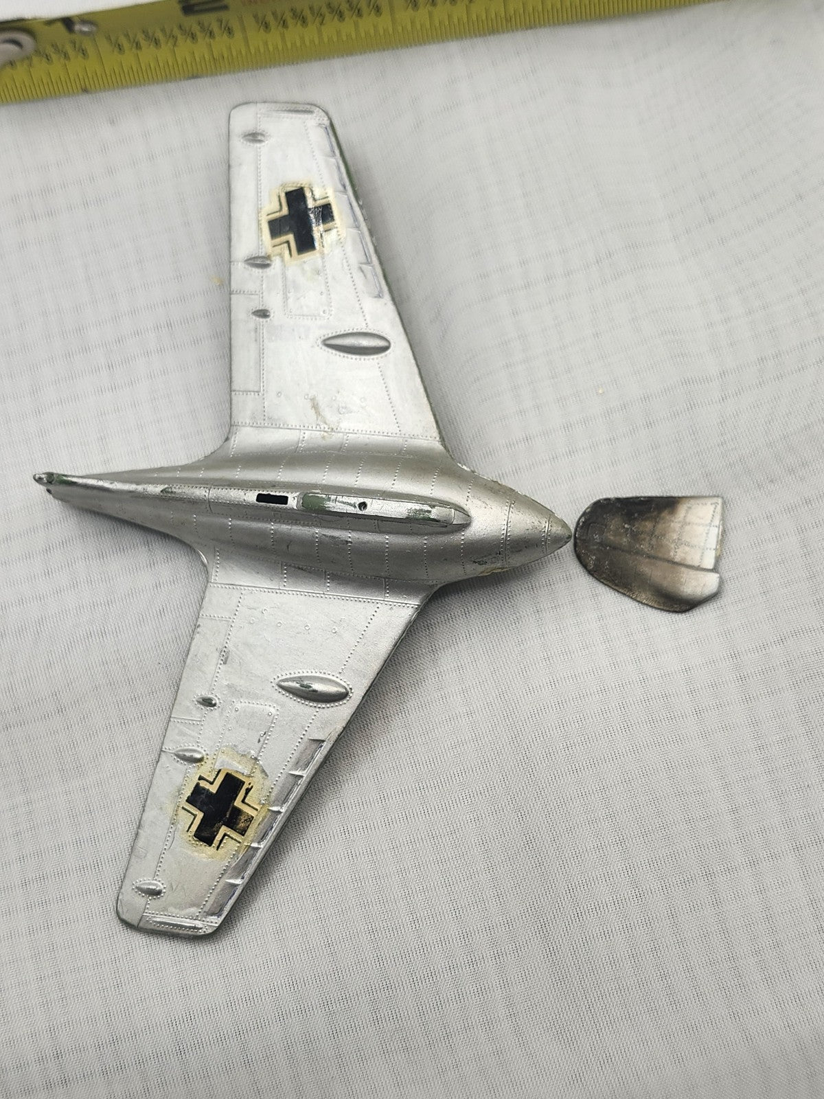 Vintage Green German Jet Airplane Toy Diecast Zamak Small Model Parts Repair