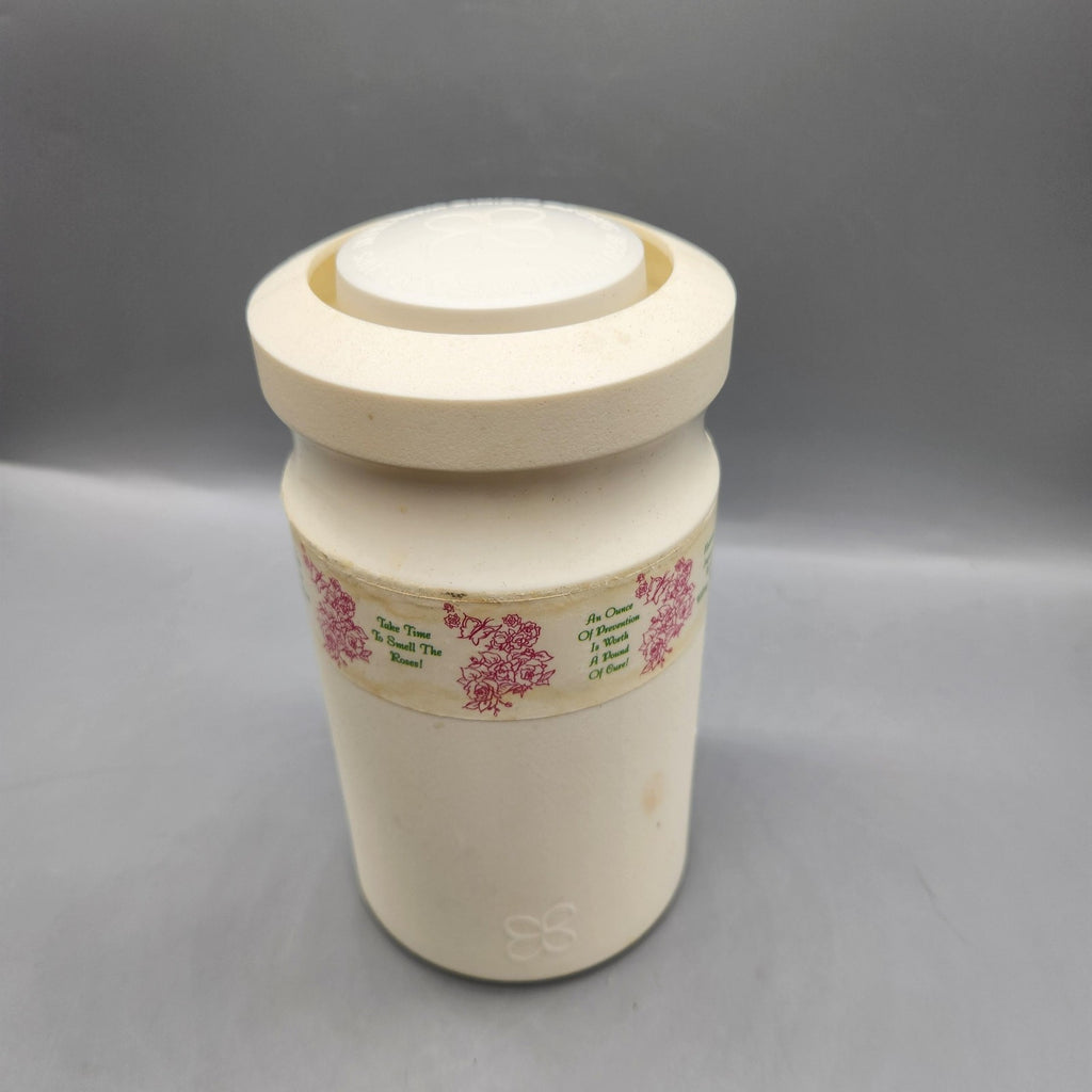 Dixie Beige Plastic Bathroom Toothbrush Holder Case Floral Inspirational Decor