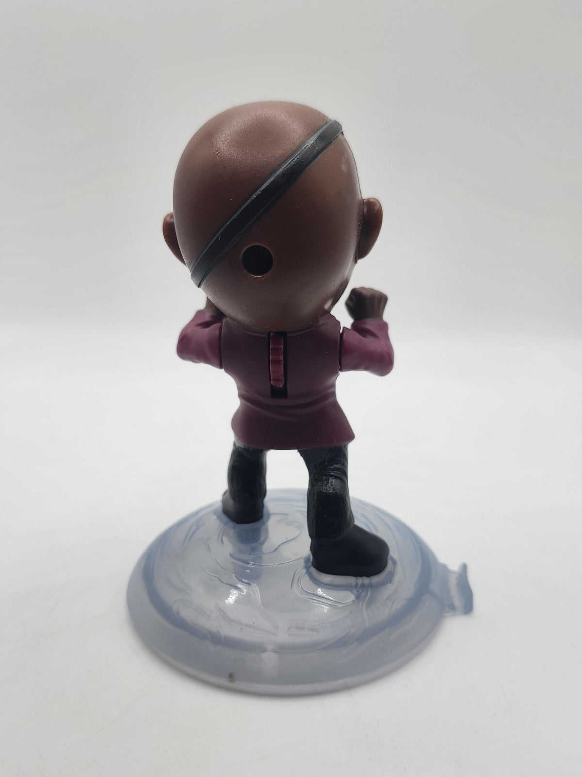 Marvel Nick Fury Action Figure Chibi Plastic Toy Clear Stand Loose Multicolor