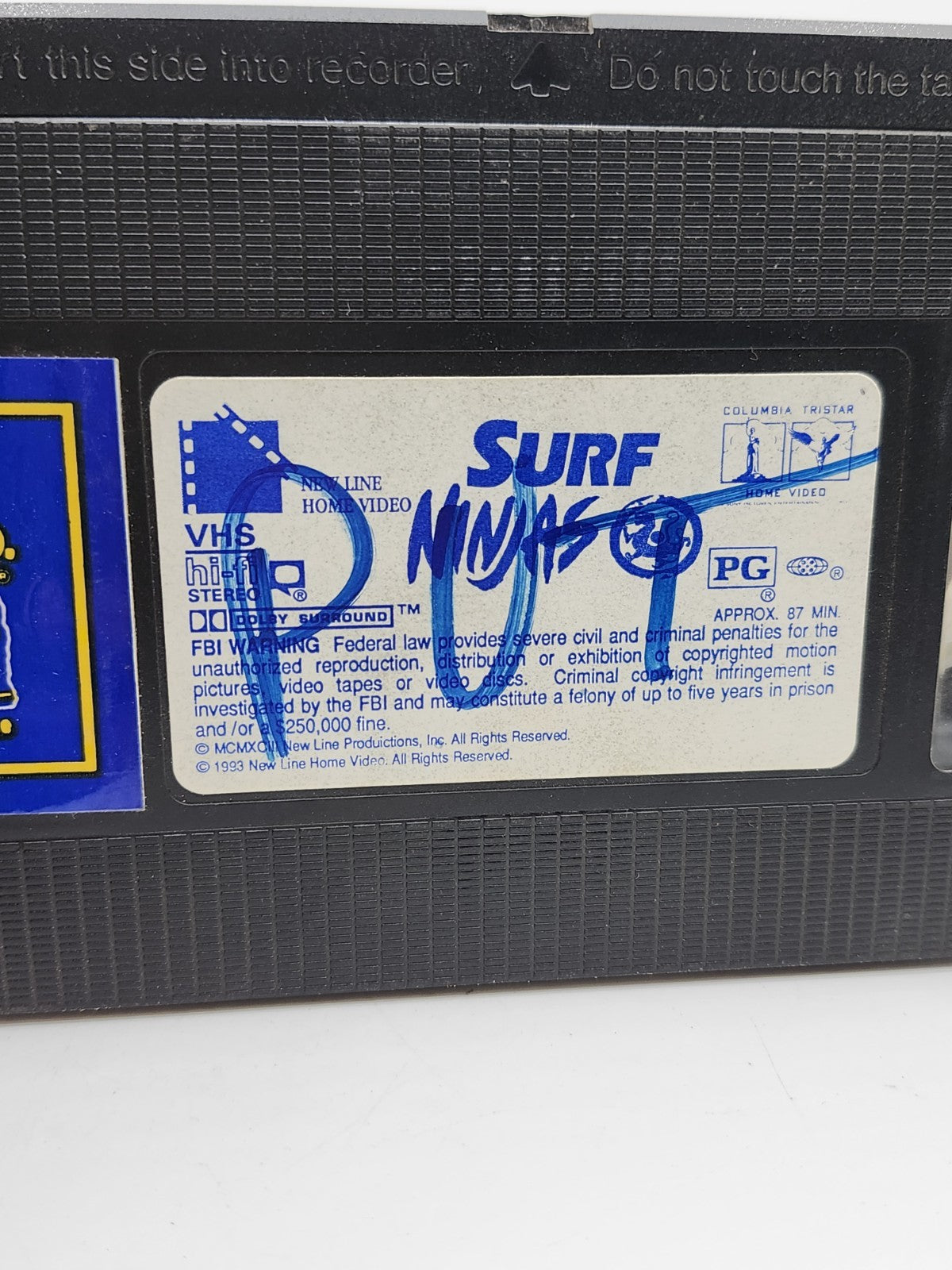 Surf Ninjas VHS Blockbuster Rental Tape 1993 New Line Video Vintage Tested
