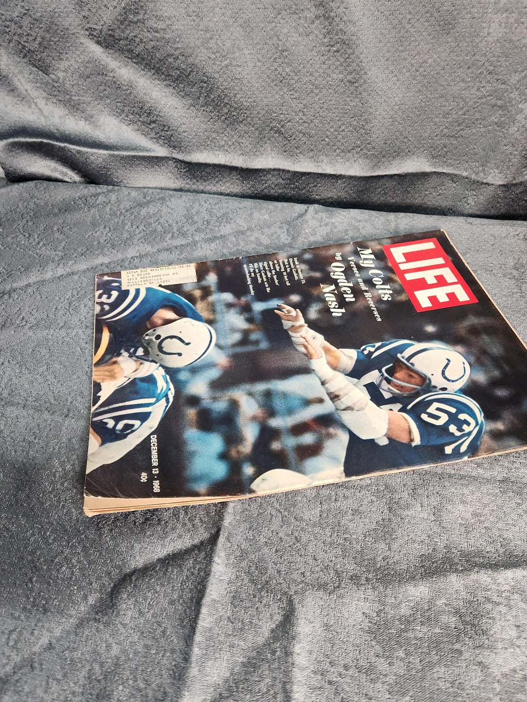 Vintage Life My Colts Verses And Reverses Ogden Nash Football Magazine USA 1968