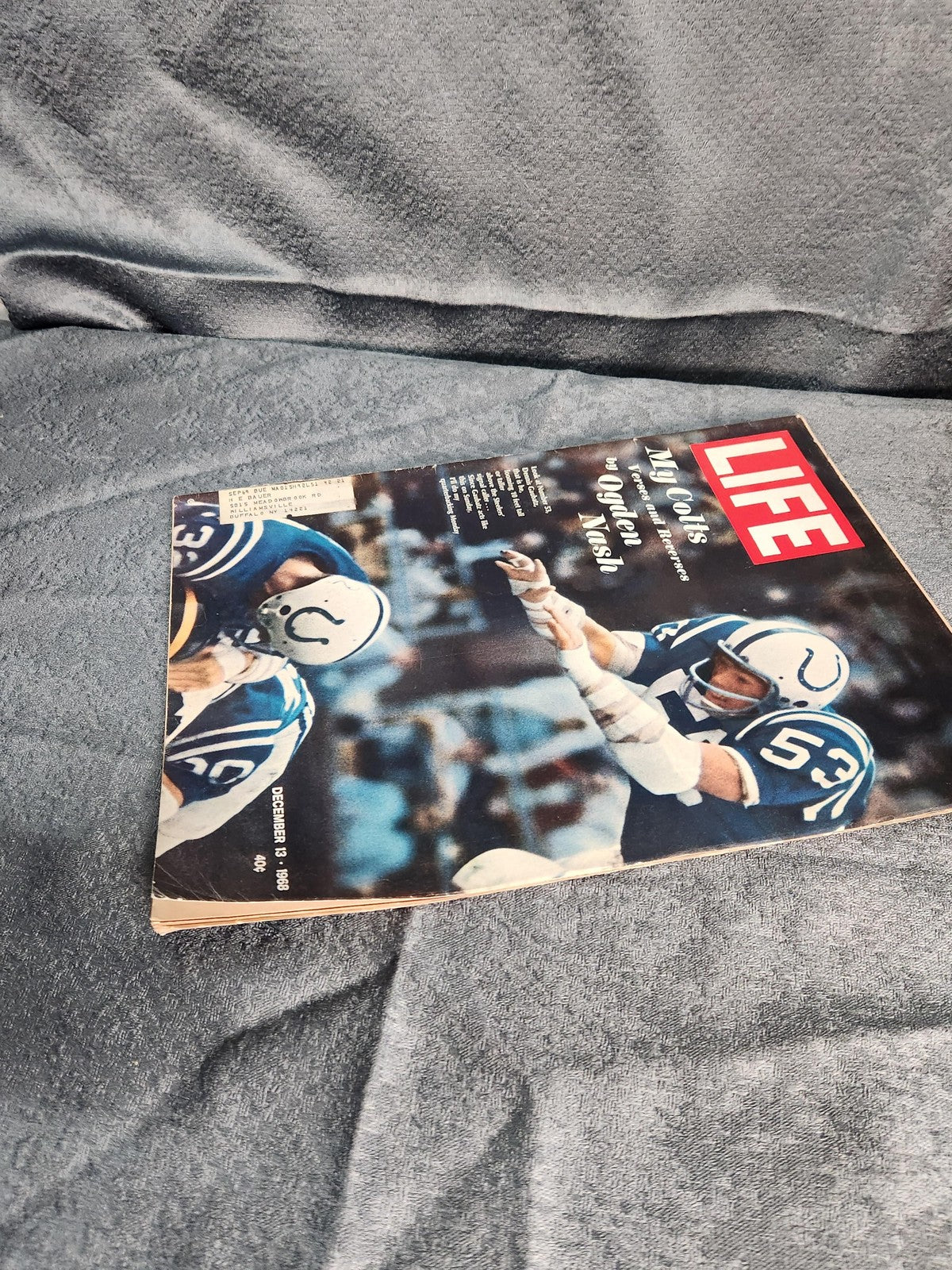 Vintage Life My Colts Verses And Reverses Ogden Nash Football Magazine USA 1968