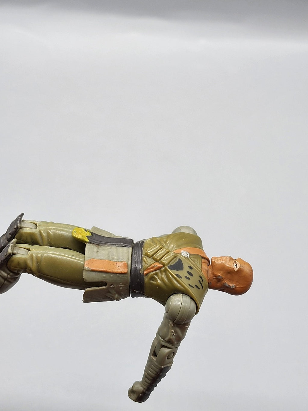 Vintage Scarred Warrior Action Figure Green Plastic Toy Loose Brown Boots