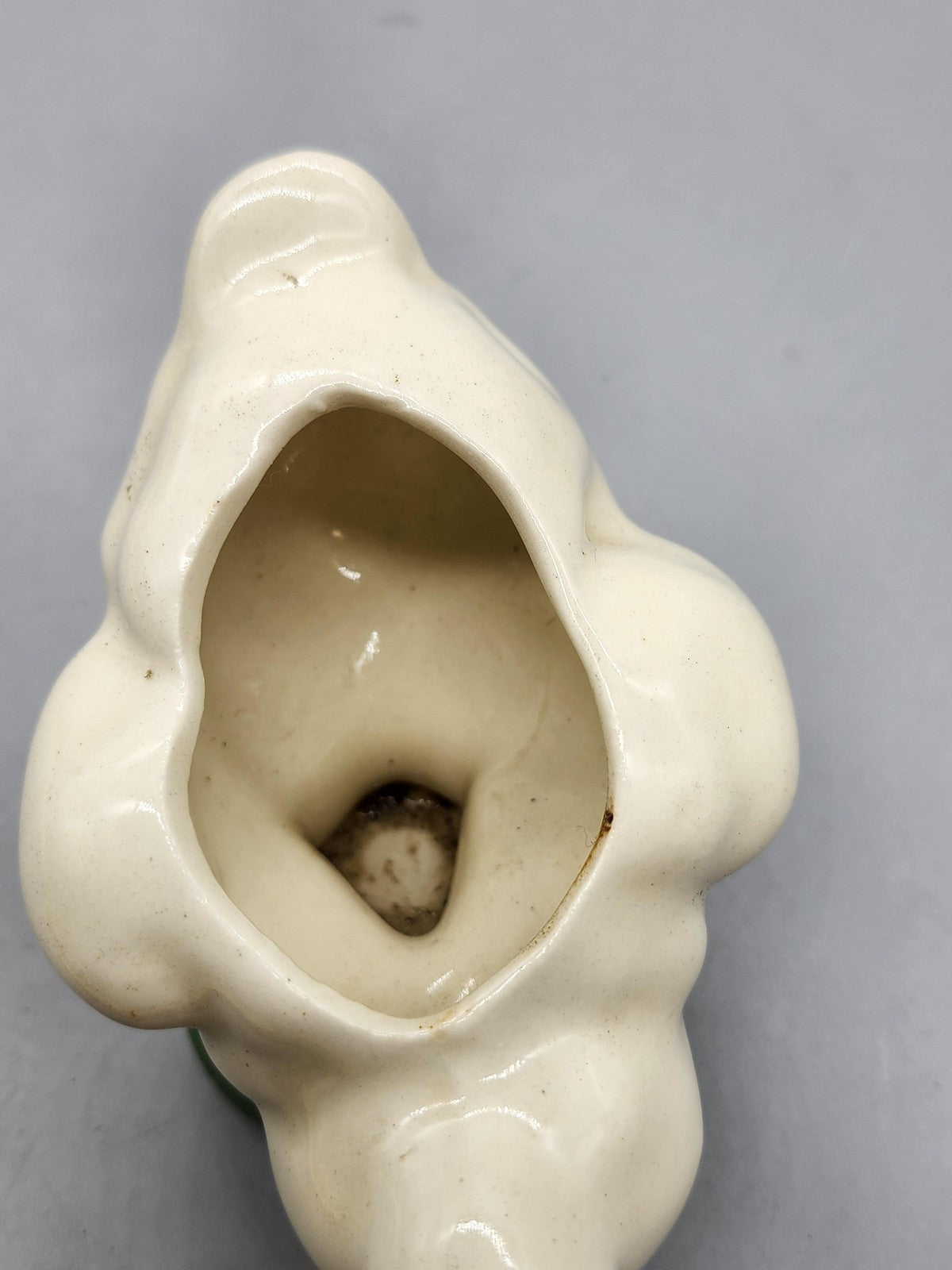 Unmarked White Ceramic Duck Planter Figural Multicolor Pottery Table Decor