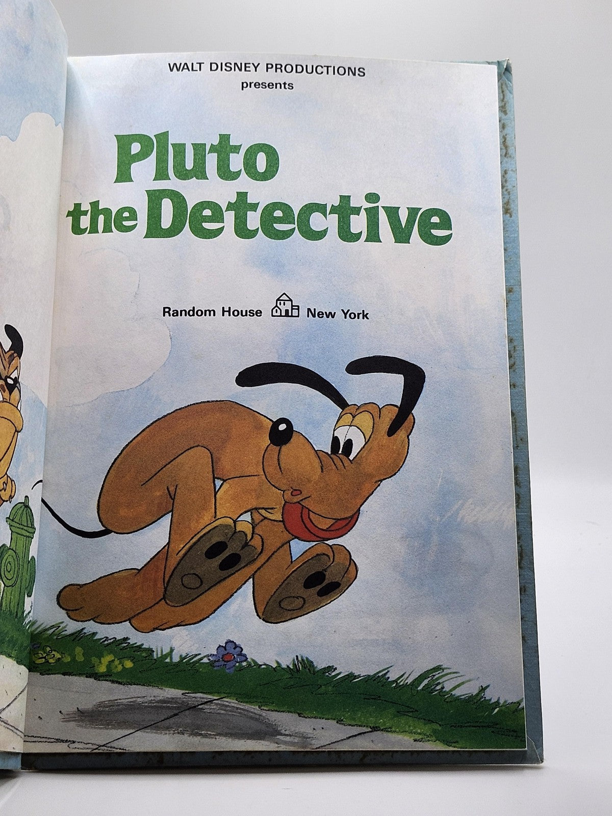 Vintage Pluto The Detective Walt Disney Random House Blue HC 1980 Kids Story