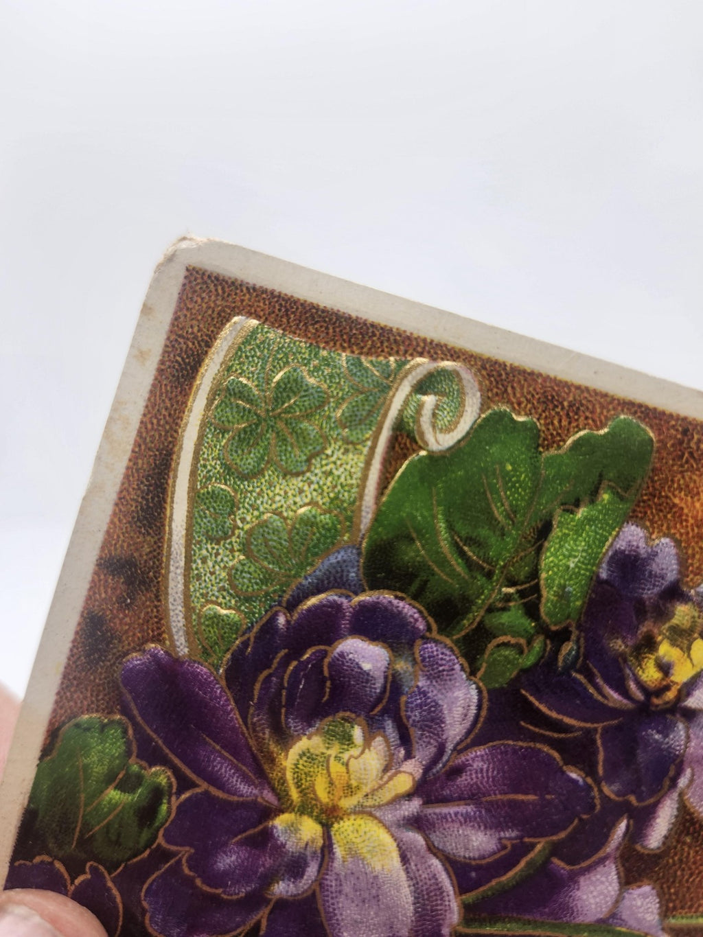 Vintage Best Birthday Wishes Embossed Postcard Purple Flowers Germany Violets