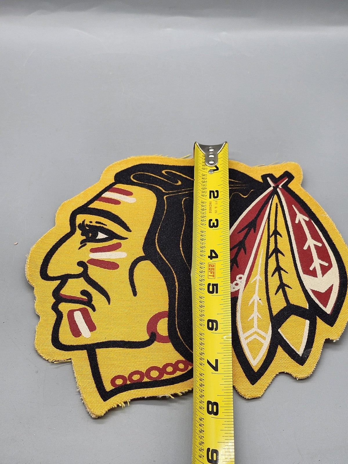 Vintage Chicago Blackhawks Patch Jersey Crest One Size Yellow NHL Hockey Canada