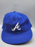 Vintage Atlanta Braves Hat Cap Fitted Mens 7 Blue MLB Baseball New Era 90s