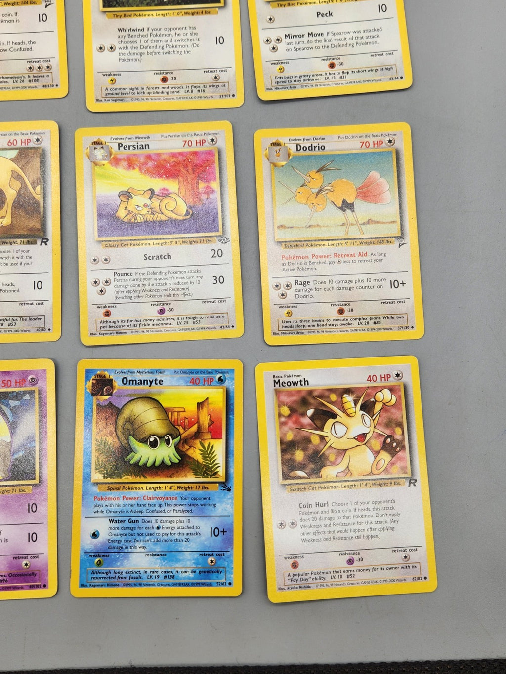 Vintage Pokémon Card Lot Team Rocket Jungle Fossil Base Set 9 Cards WOTC