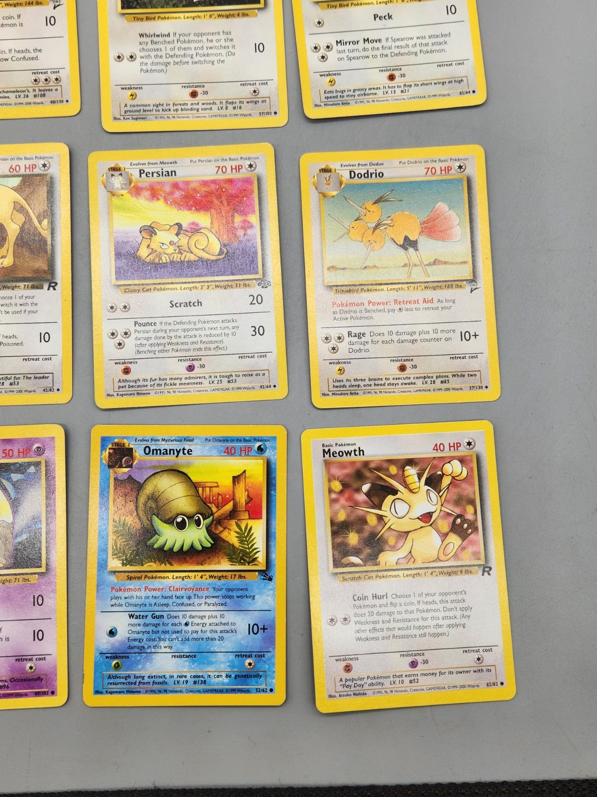 Vintage Pokémon Card Lot Team Rocket Jungle Fossil Base Set 9 Cards WOTC