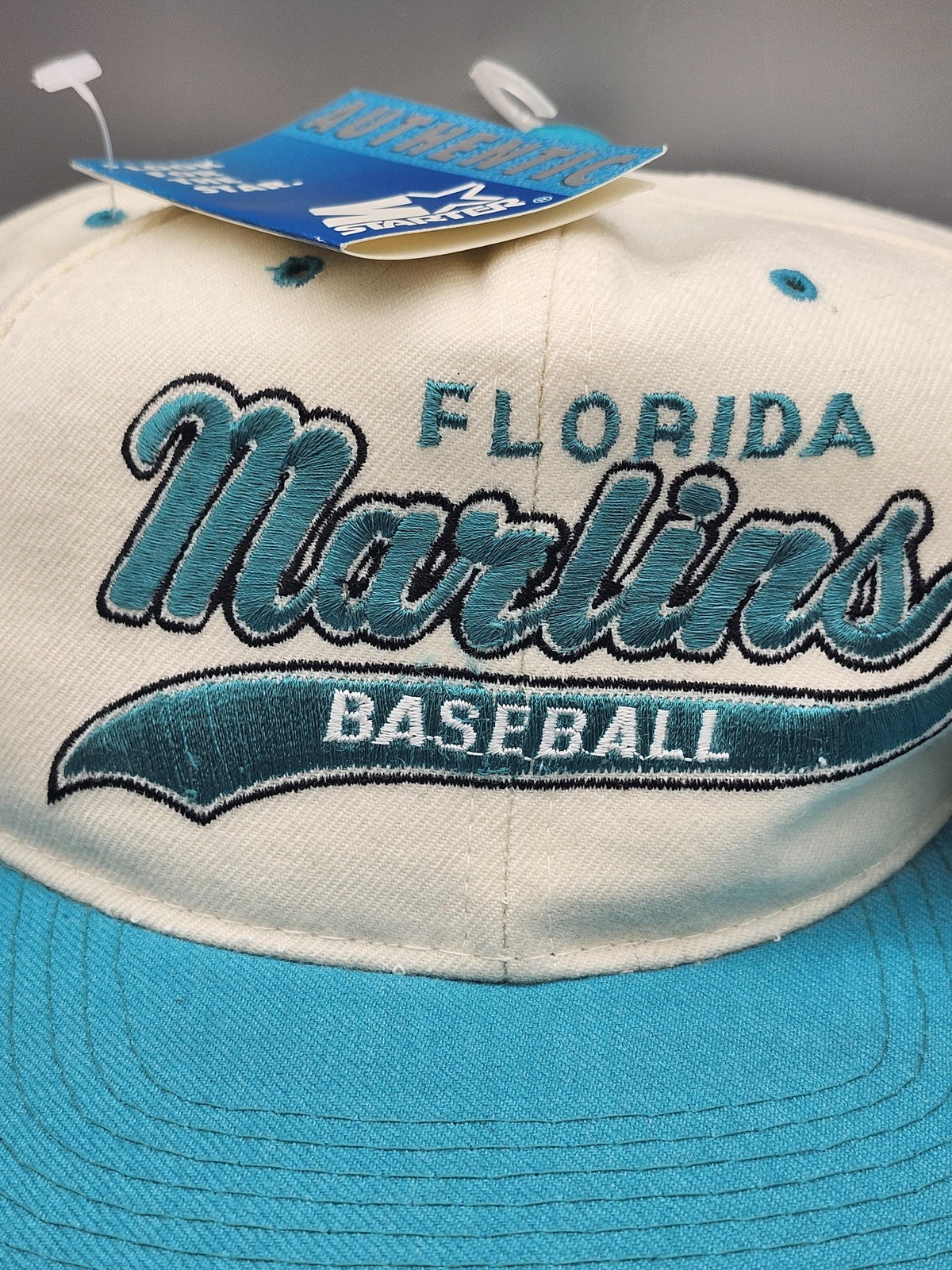 Vintage Florida Marlins Hat Cap Snap Back One Size MLB Baseball Starter Blue