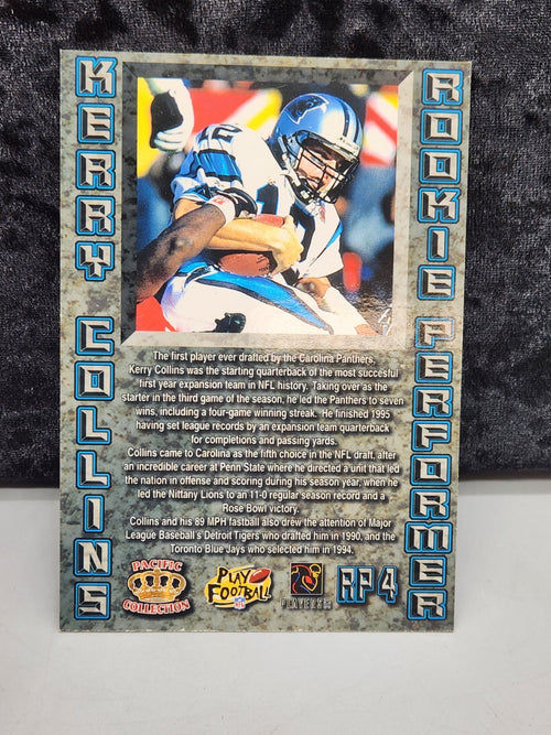 1995 Pacific Rock Solid Rookies Kerry Collins RP4 Insert Carolina Panthers...