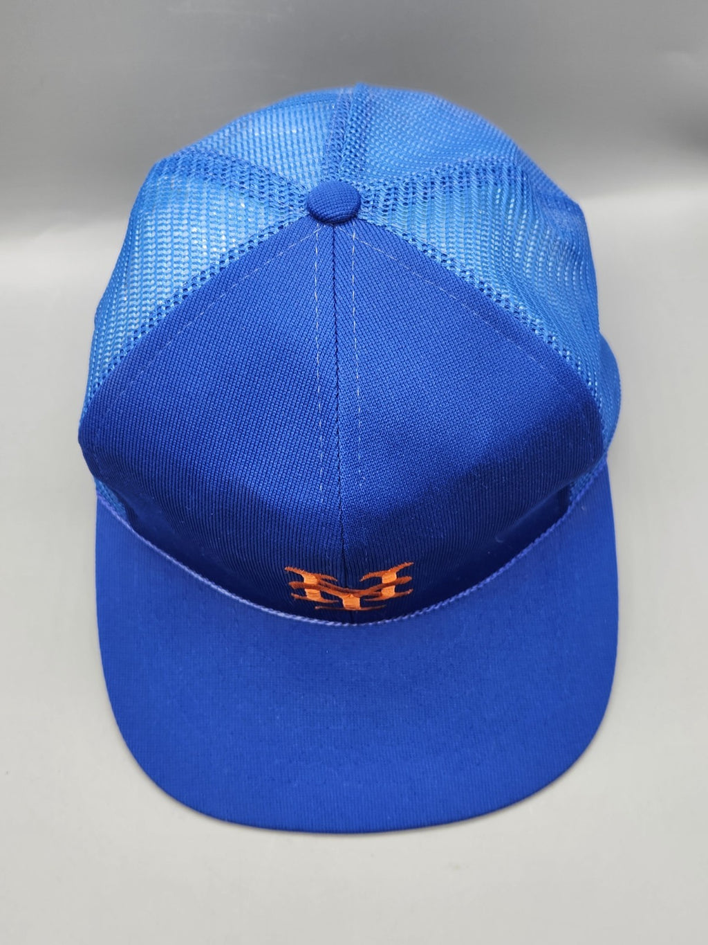 Vintage New York Mets Mesh Trucker Snapback Hat MLB Official License Blue Orange