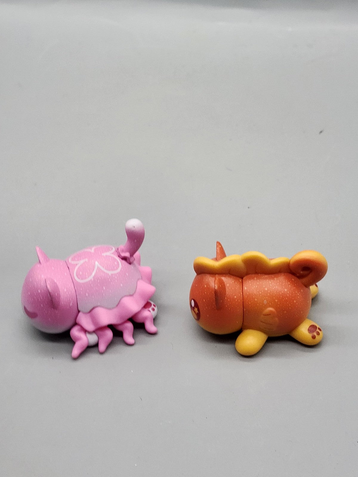 Bonkers Toys Cat Critter Vinyl Figure Lot 2 Pink Orange Glitter Animals Toy