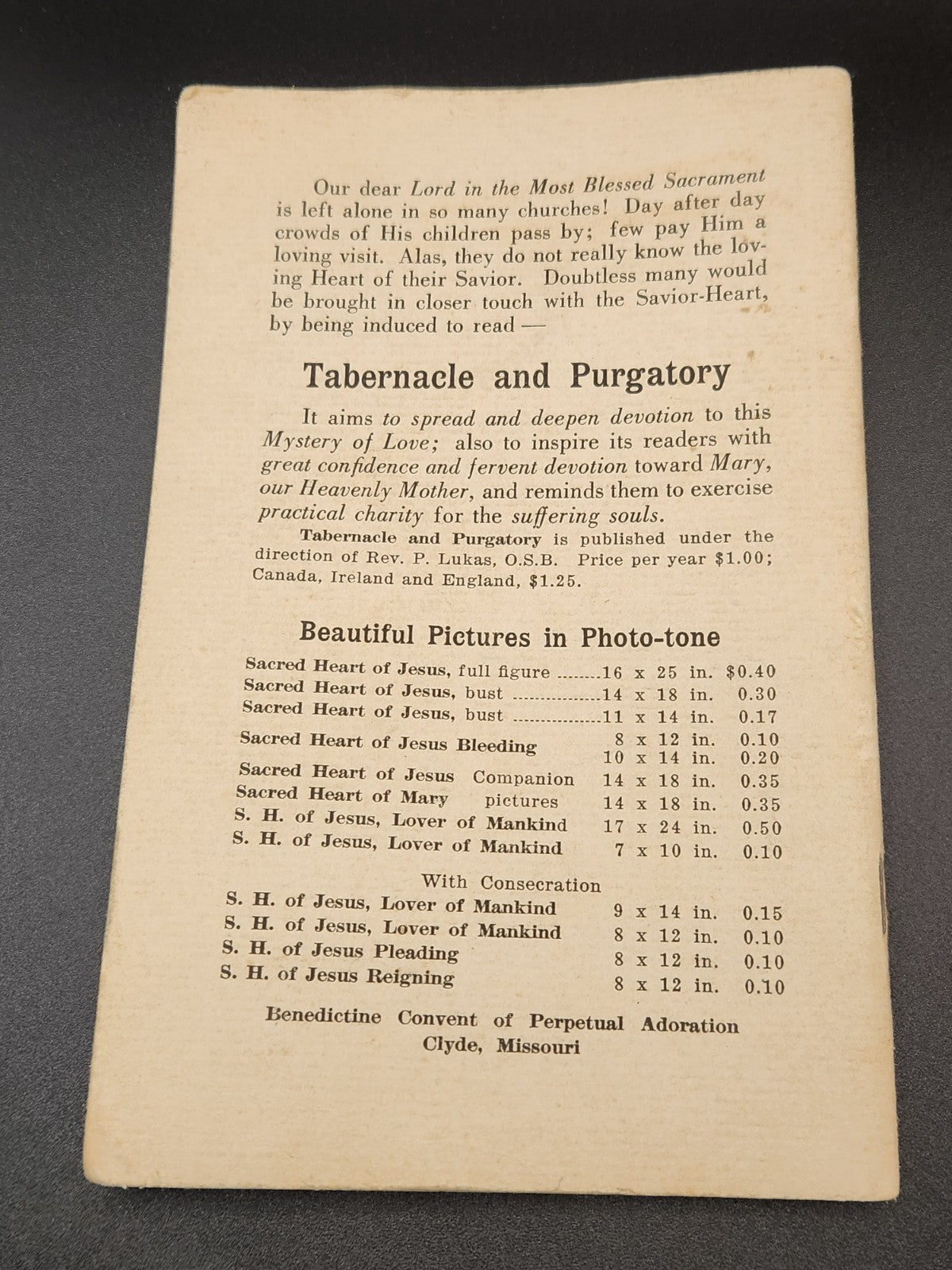 Vintage Catholic devotional booklet titled “All For Thee, O Heart of Jesus!”...