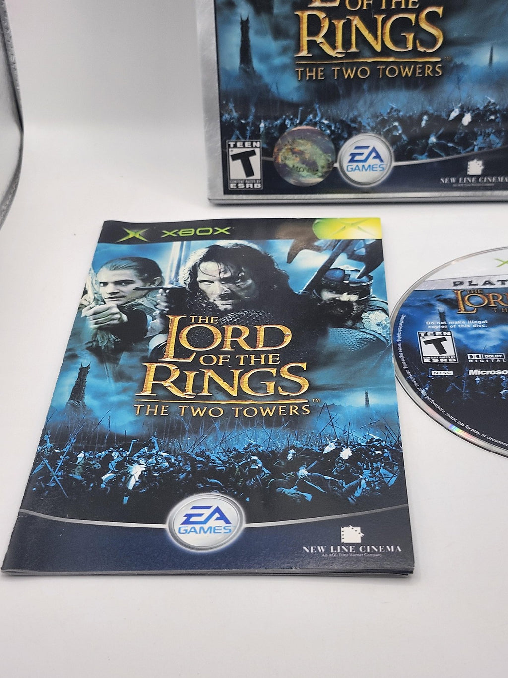Lord Of The Rings Two Towers Microsoft Xbox Game CIB Platinum Hits EA NTSC-U/C T