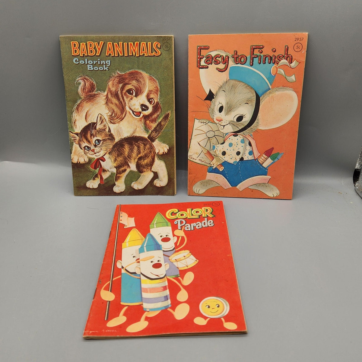 Vintage Baby Animals Easy To Finish Color Parade 3 PB Coloring Books USA 1960s