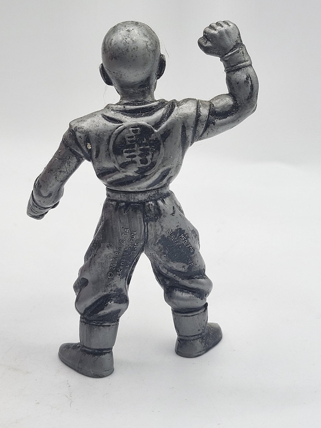 Vintage Dragon Ball Z Krillin Action Figure Silver Plastic Toy Loose Anime
