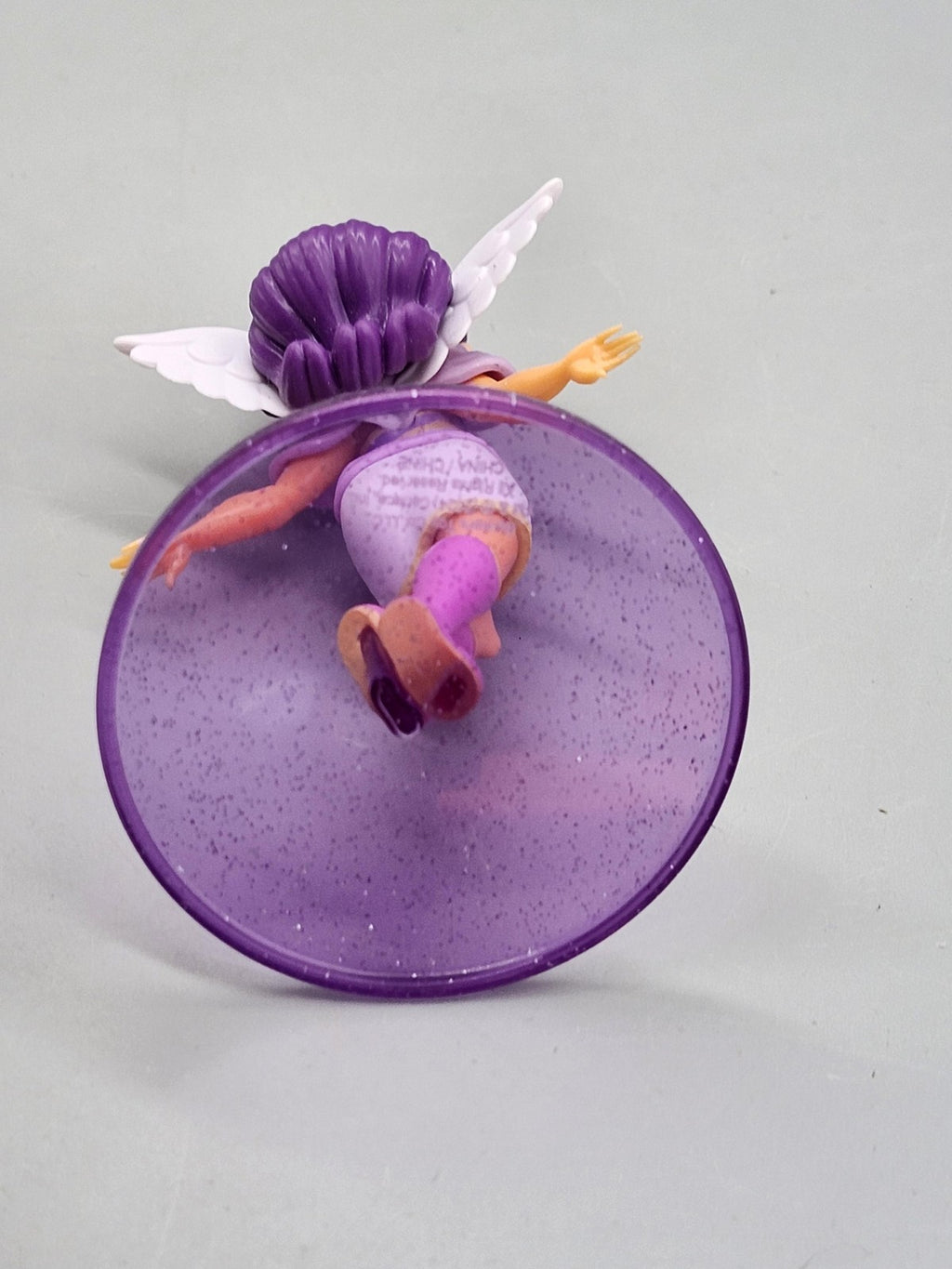 Purple Angel Girl Action Figure Plastic Toy Loose Wings Purple Stand Chibi