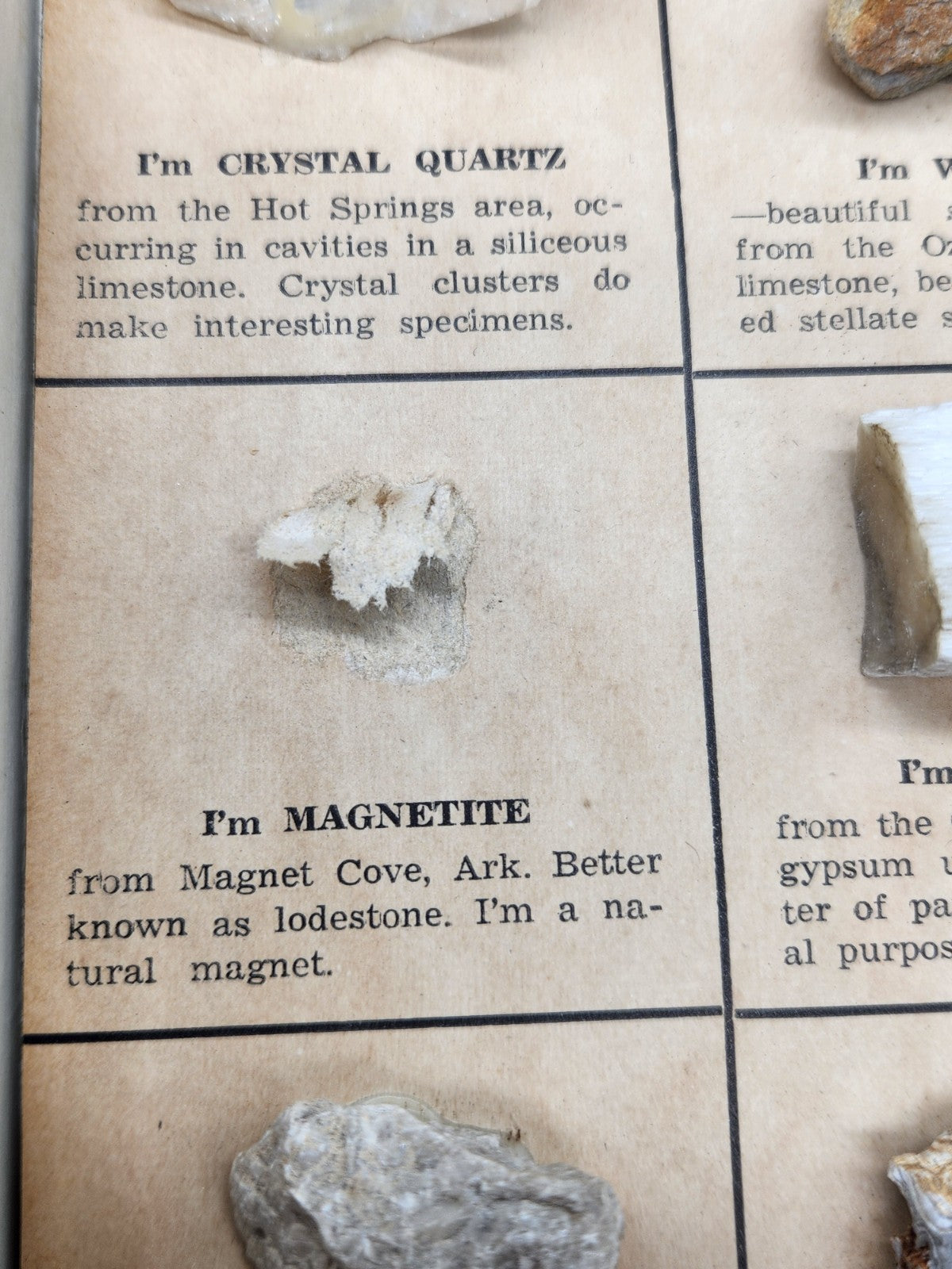 Vintage Onondaga Cave Leasburg MO Rock Mineral Specimen Display Souvenir Box
