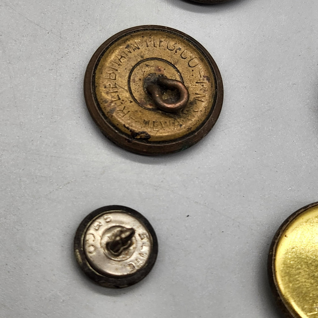 Vintage WW2 US Military Uniform Button Lot 8 Brass Eagle Shield Waterbury NY
