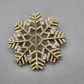 Snowflake Brooch Gold Tone Rhinestone Winter Holiday Pin Costume Jewelry Gift