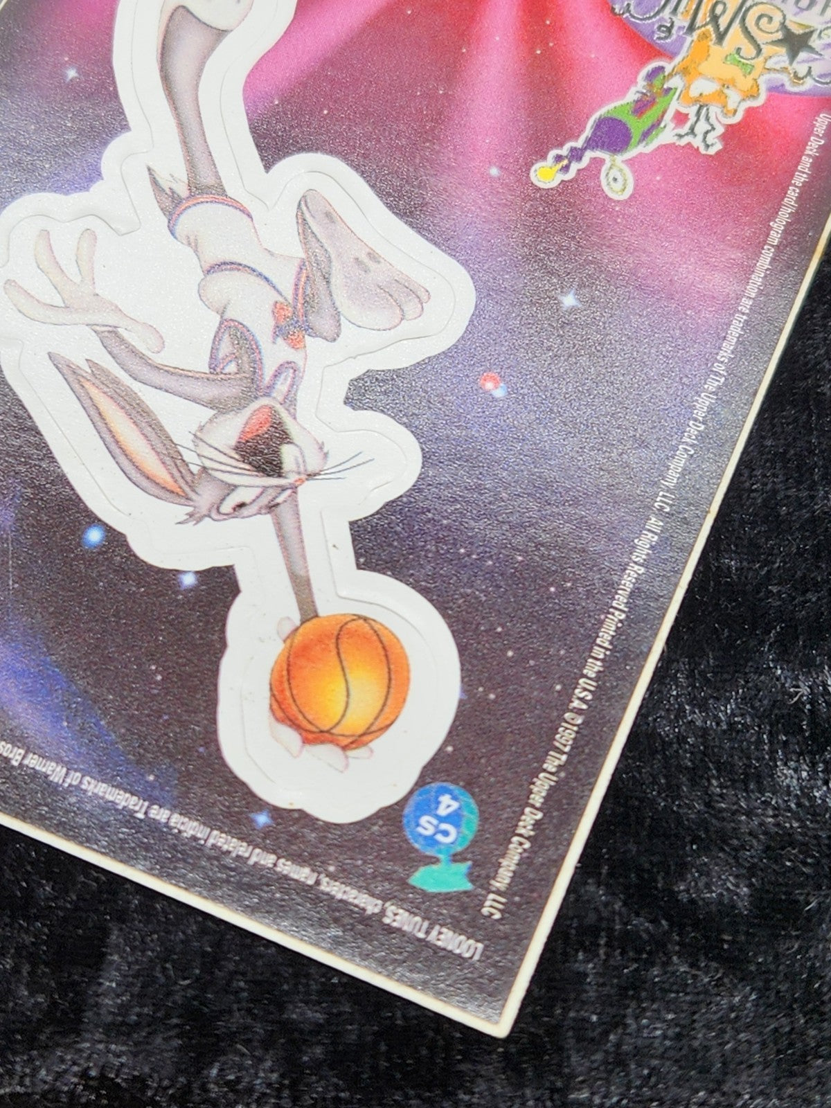 1997 Space Jam Cosmic Showdown CS4 Bugs Bunny Sticker Card Upper Deck Looney...