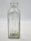 Vintage Baker Extract Company Embossed Clear Glass Bottle Springfield Mass Food