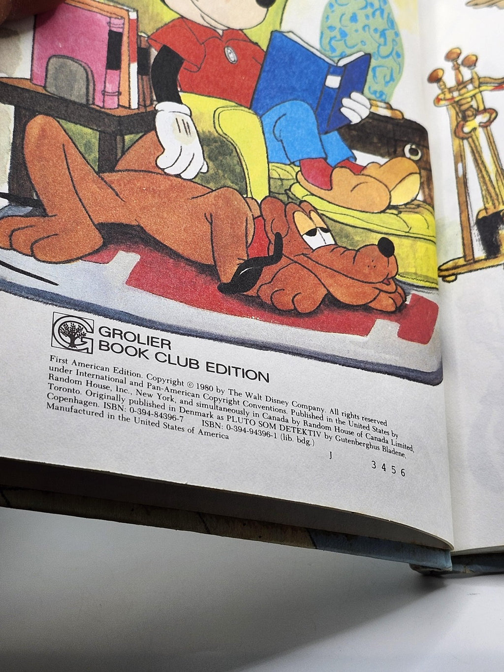 Vintage Pluto The Detective Walt Disney Random House Blue HC 1980 Kids Story