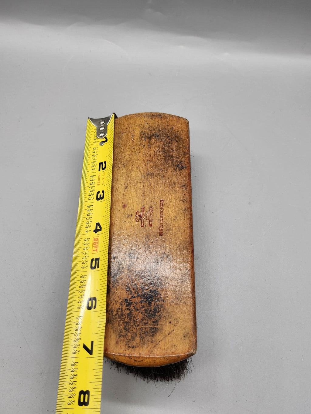 CPC Wood Handle Horsehair Fabric Brush Brown Handheld Cleaning Tool Dusting