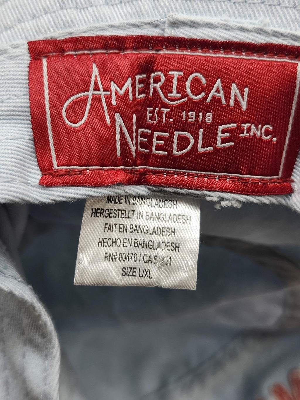 American Needle California Hat Bucket Fitted Mens L Blue Twill Beach Summer
