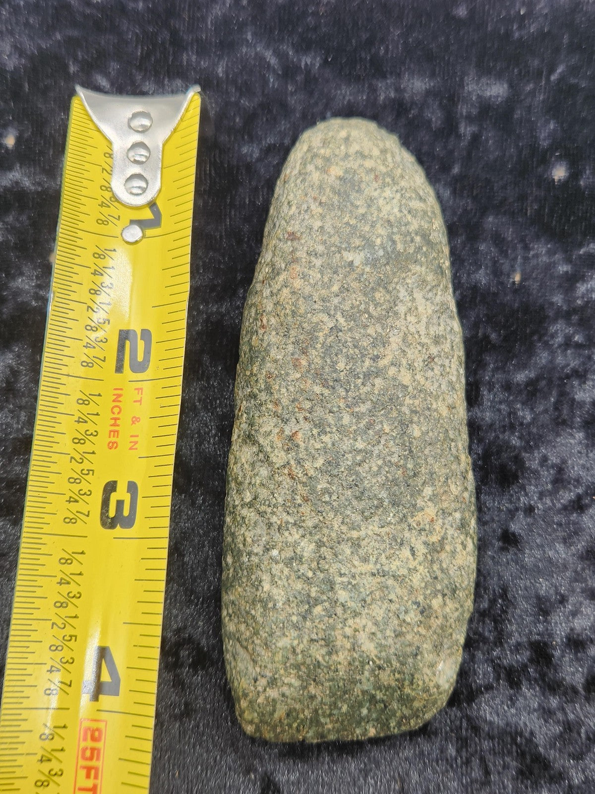 Vintage Stone Axe Head Small Green Gray Primitive Tool Rock Decor Display