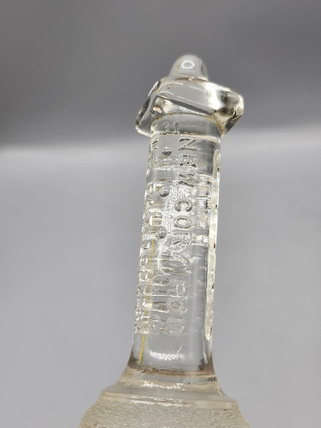 Vintage Glass Medical Laboratory Pipette Stopper Clear U.S. Patent Glassware