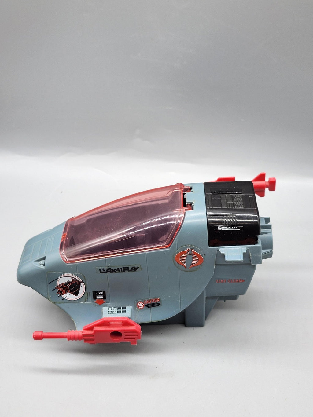 Vintage 1987 G.I. Joe Cobra Sea Ray Ship Vehicle Hasbro Blue Plastic Toy Loose