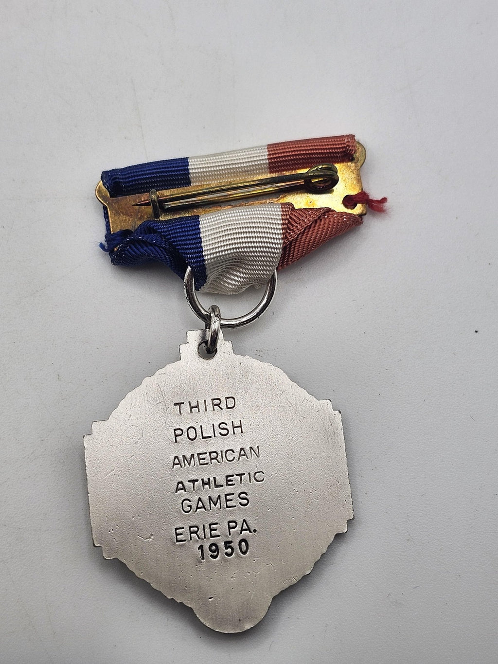 Vintage Polish American Athletic Games Medal 1950 Erie PA Sports Award USA 50s