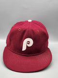 Vintage Philadelphia Phillies Hat Cap Fitted Mens 7 1/4 Red MLB Baseball New Era